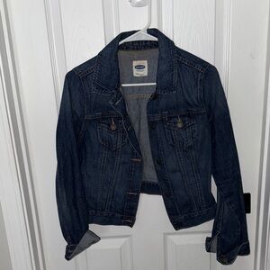 Old Navy Cropped Dark Blue Jean Jacket